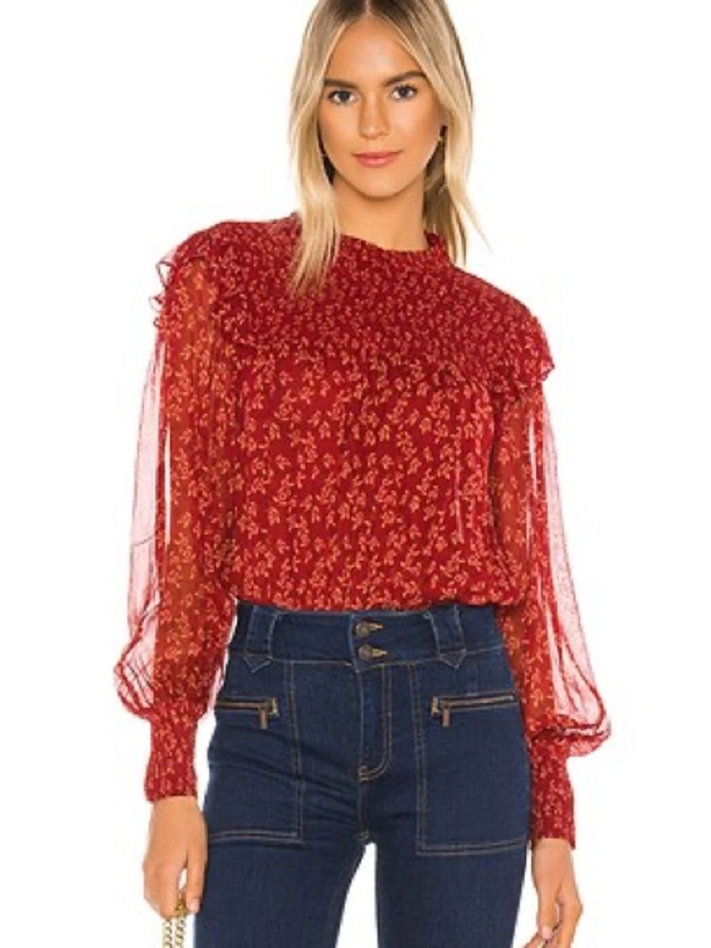 Free People Floral Roma Long Sleeve Top